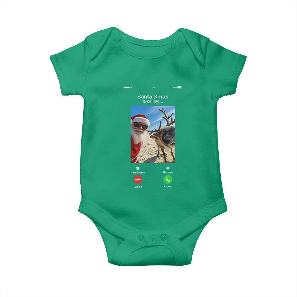Santa Christmas Meme Baby Onesie Reindeer Video Call TS14 Irish Green Print Your Wear