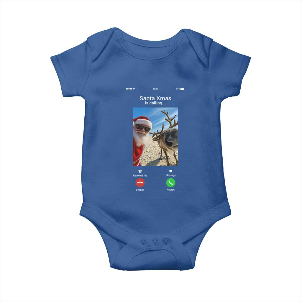 Santa Christmas Meme Baby Onesie Reindeer Video Call TS14 Royal Blue Print Your Wear