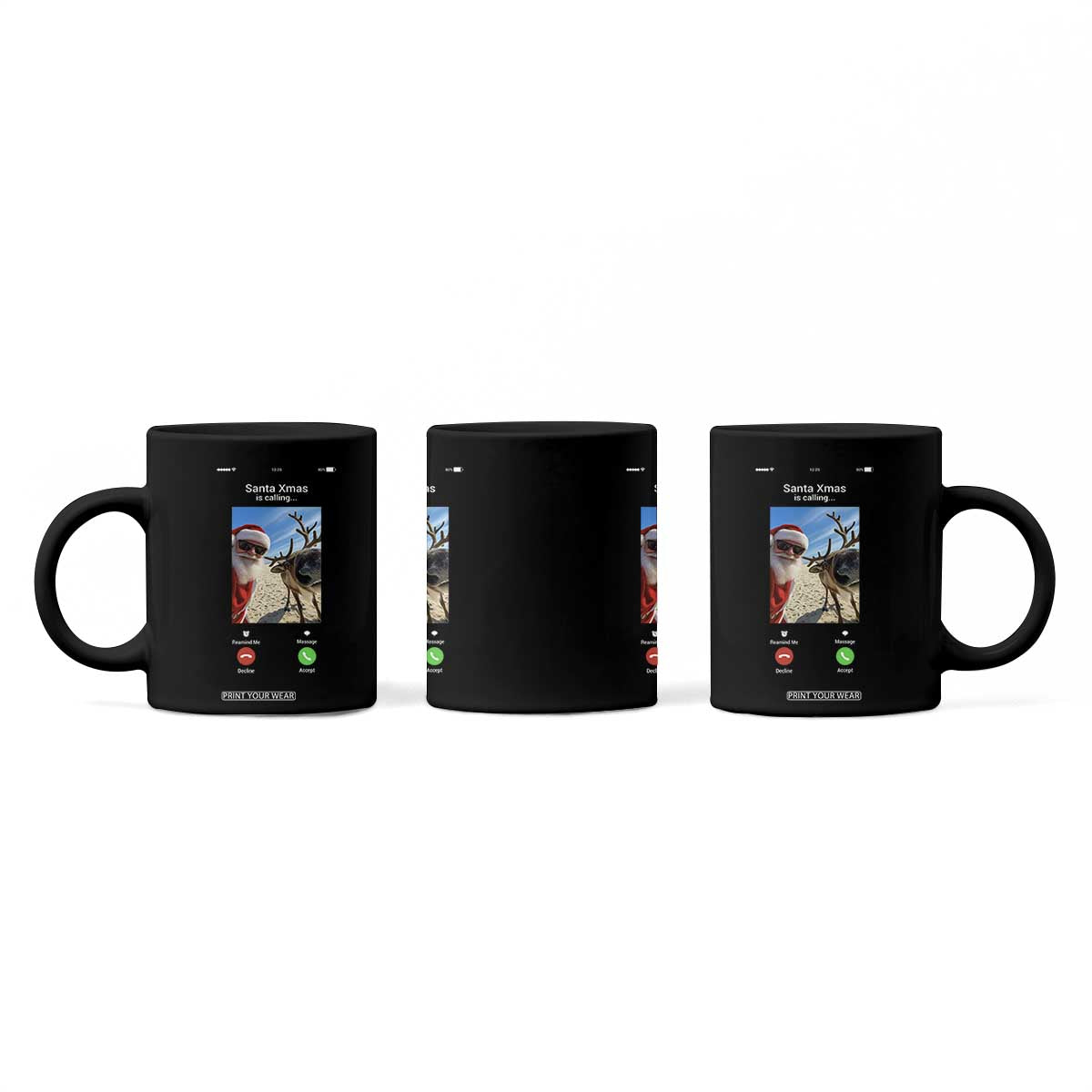 Santa Christmas Meme Coffee Mug Reindeer Video Call TS14 Print Your Wear