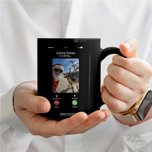 Santa Christmas Meme Coffee Mug Reindeer Video Call - Print Your Wear