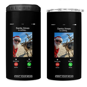 Santa Christmas Meme 4 in 1 Can Cooler Tumbler Reindeer Video Call - Print Your Wear
