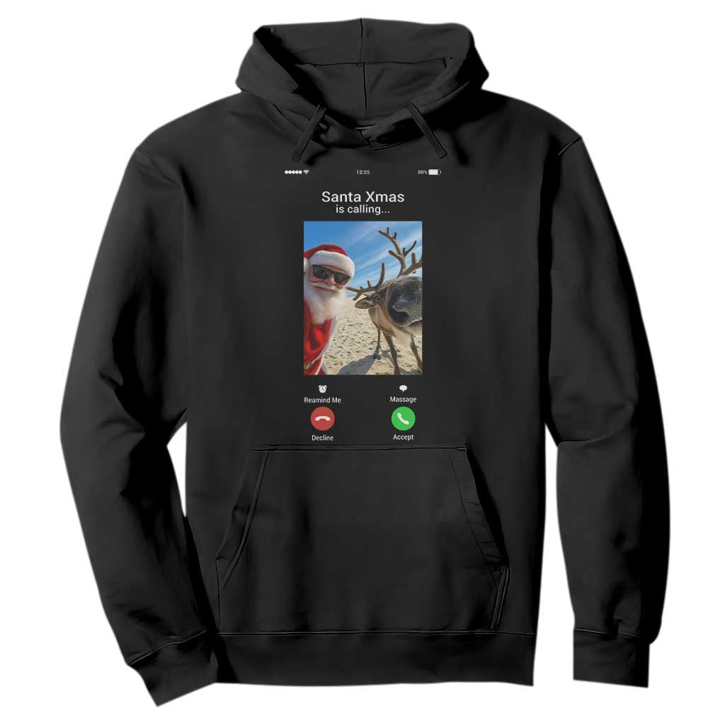 Santa Christmas Meme Hoodie Reindeer Video Call TS14 Black Print Your Wear