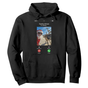 Santa Christmas Meme Hoodie Reindeer Video Call TS14 Black Print Your Wear