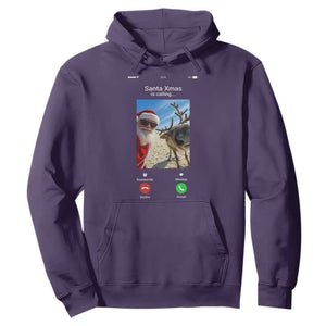 Santa Christmas Meme Hoodie Reindeer Video Call TS14 Purple Print Your Wear