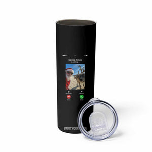 Santa Christmas Meme Skinny Tumbler Reindeer Video Call - Print Your Wear