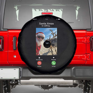 Santa Christmas Meme Spare Tire Cover Reindeer Video Call TS14 Black Print Your Wear