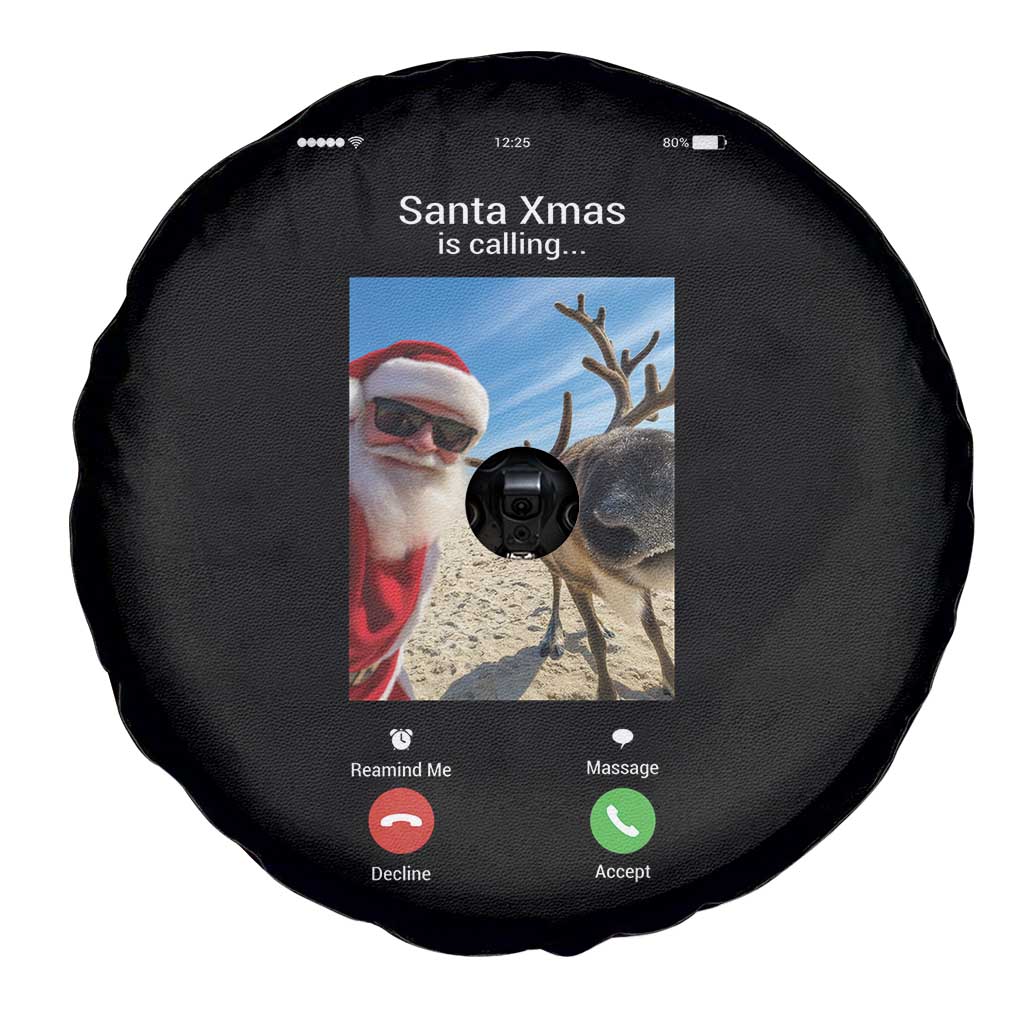 Santa Christmas Meme Spare Tire Cover Reindeer Video Call TS14 Print Your Wear