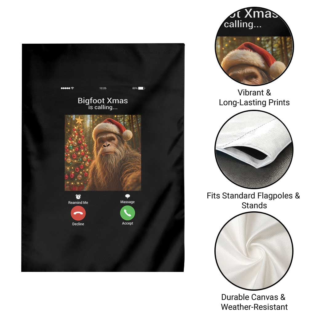 Funny Bigfoot Christmas Garden Flag Sasquatch Video Call Meme TS14 Print Your Wear