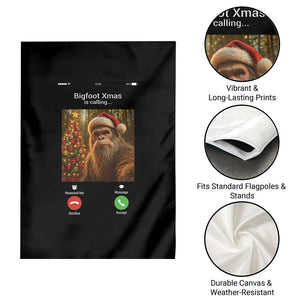 Funny Bigfoot Christmas Garden Flag Sasquatch Video Call Meme - Print Your Wear