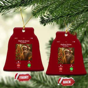 Funny Bigfoot Xmas Ceramic Ornament Sasquatch Video Call Meme TS14 Print Your Wear