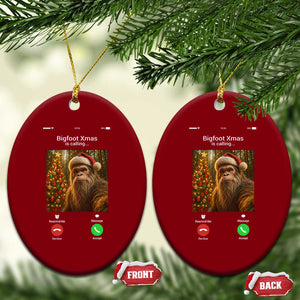 Funny Bigfoot Xmas Ceramic Ornament Sasquatch Video Call Meme TS14 Print Your Wear