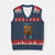 Funny Bigfoot Xmas V-Neck Knit Sweater Vest Sasquatch Video Call Meme TS14 Navy Red Print Your Wear