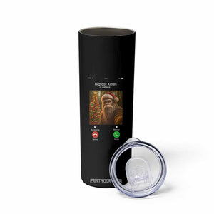 Funny Bigfoot Christmas Skinny Tumbler Sasquatch Video Call Meme - Print Your Wear