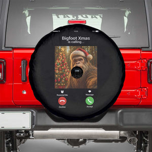 Funny Bigfoot Christmas Spare Tire Cover Sasquatch Video Call Meme TS14 Black Print Your Wear