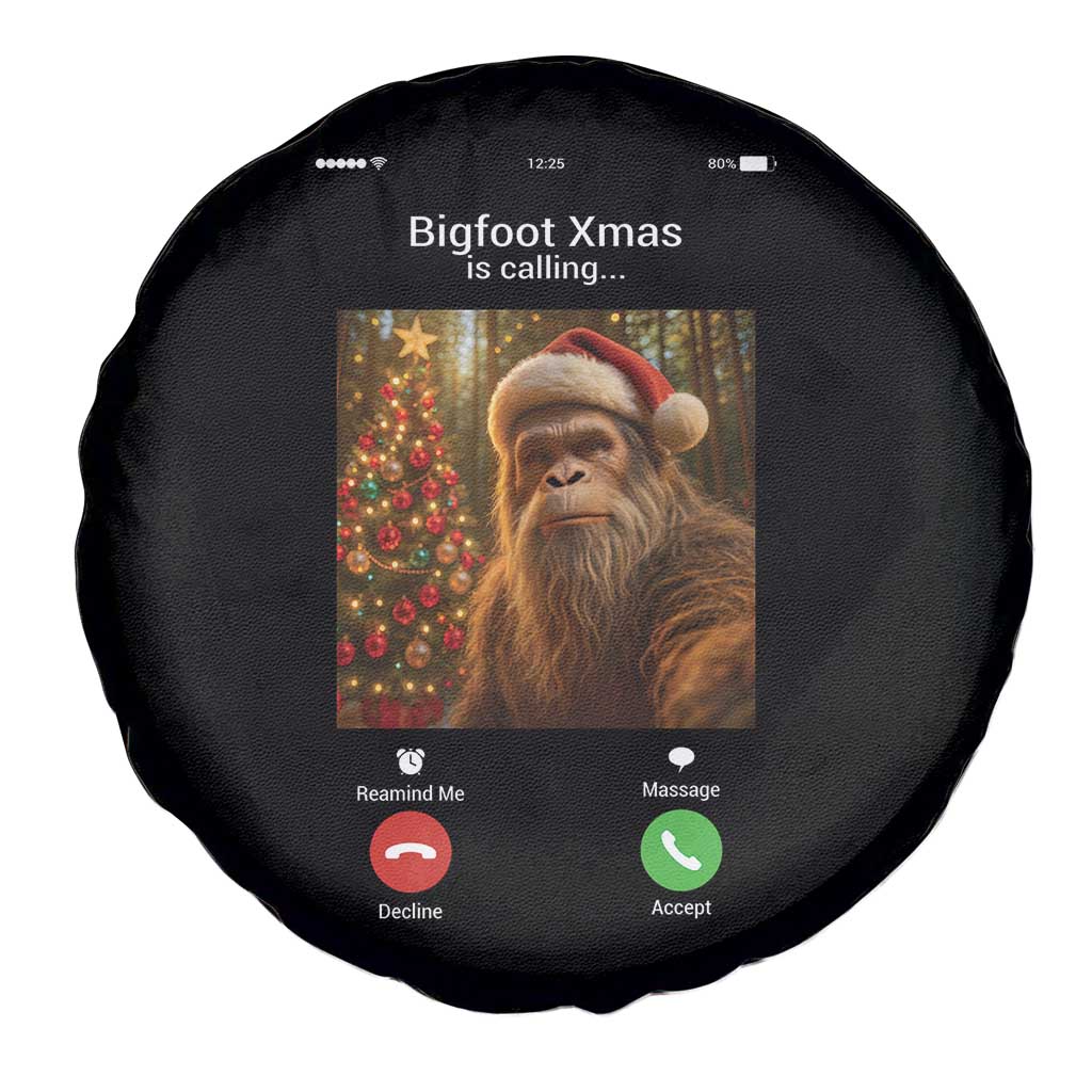Funny Bigfoot Christmas Spare Tire Cover Sasquatch Video Call Meme TS14 Print Your Wear