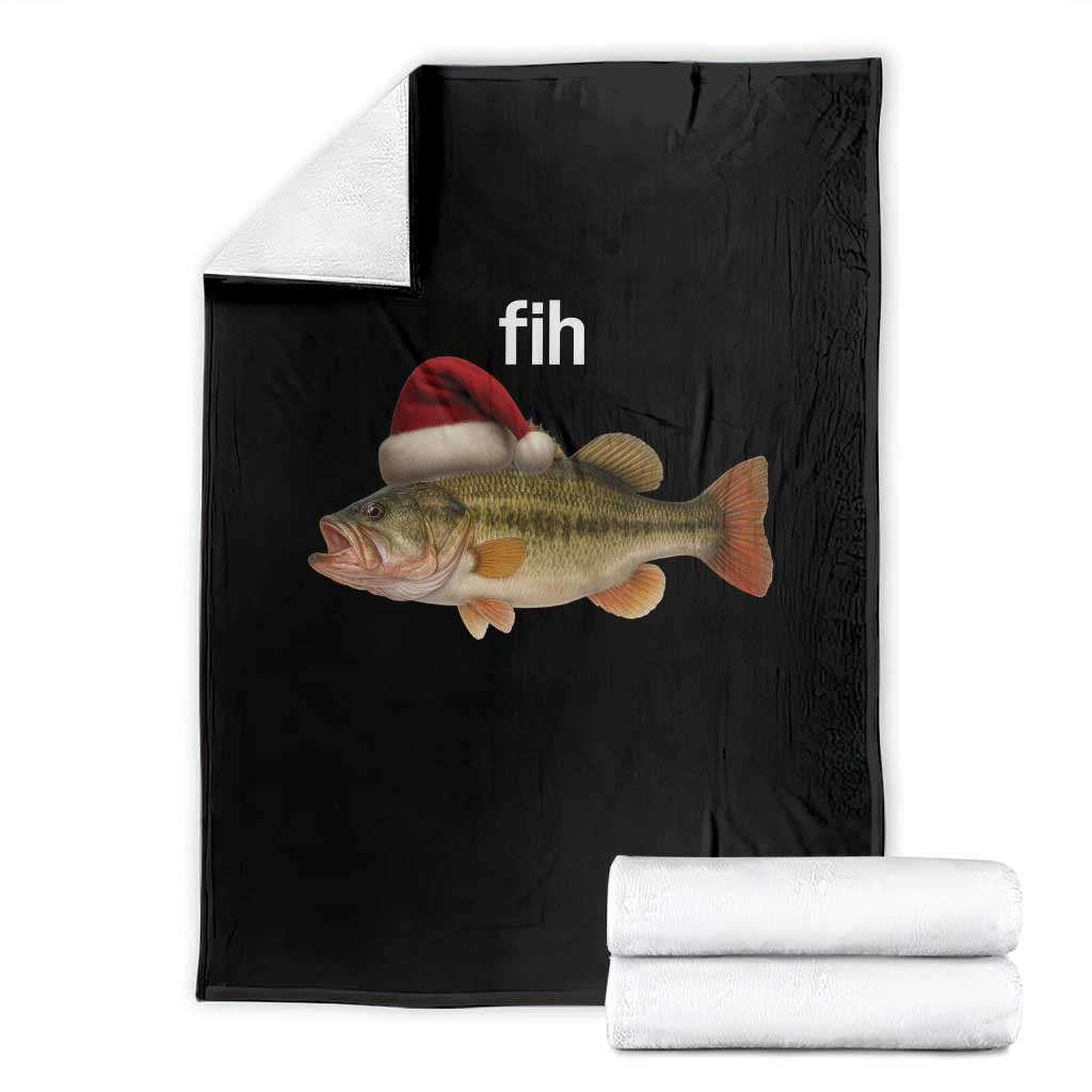 Funny Misspelled Fish Christmas Meme Throw Blanket TS14 Black Print Your Wear