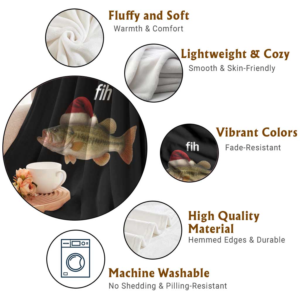 Funny Misspelled Fish Christmas Meme Throw Blanket TS14 Print Your Wear