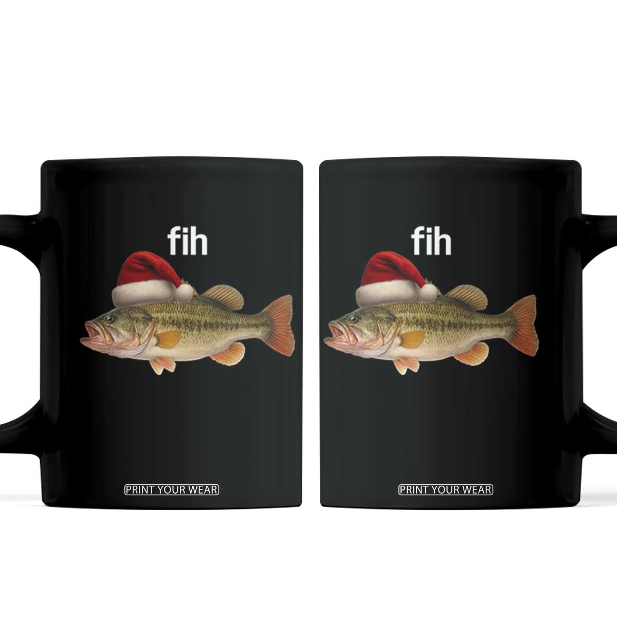 Funny Misspelled Fish Christmas Meme Coffee Mug TS14 Black Print Your Wear