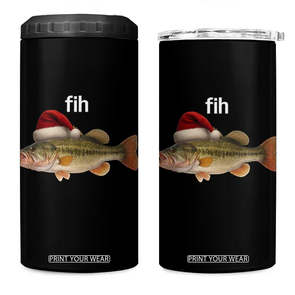Funny Misspelled Fish Christmas Meme 4 in 1 Can Cooler Tumbler TS14 One Size: 16 oz Black Print Your Wear