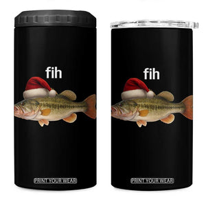 Funny Misspelled Fish Christmas Meme 4 in 1 Can Cooler Tumbler TS14 One Size: 16 oz Black Print Your Wear