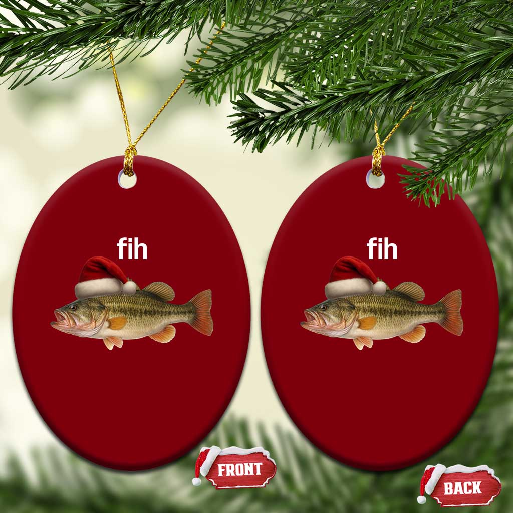 Funny Misspelled Fish Xmas Meme Ceramic Ornament TS14 Print Your Wear
