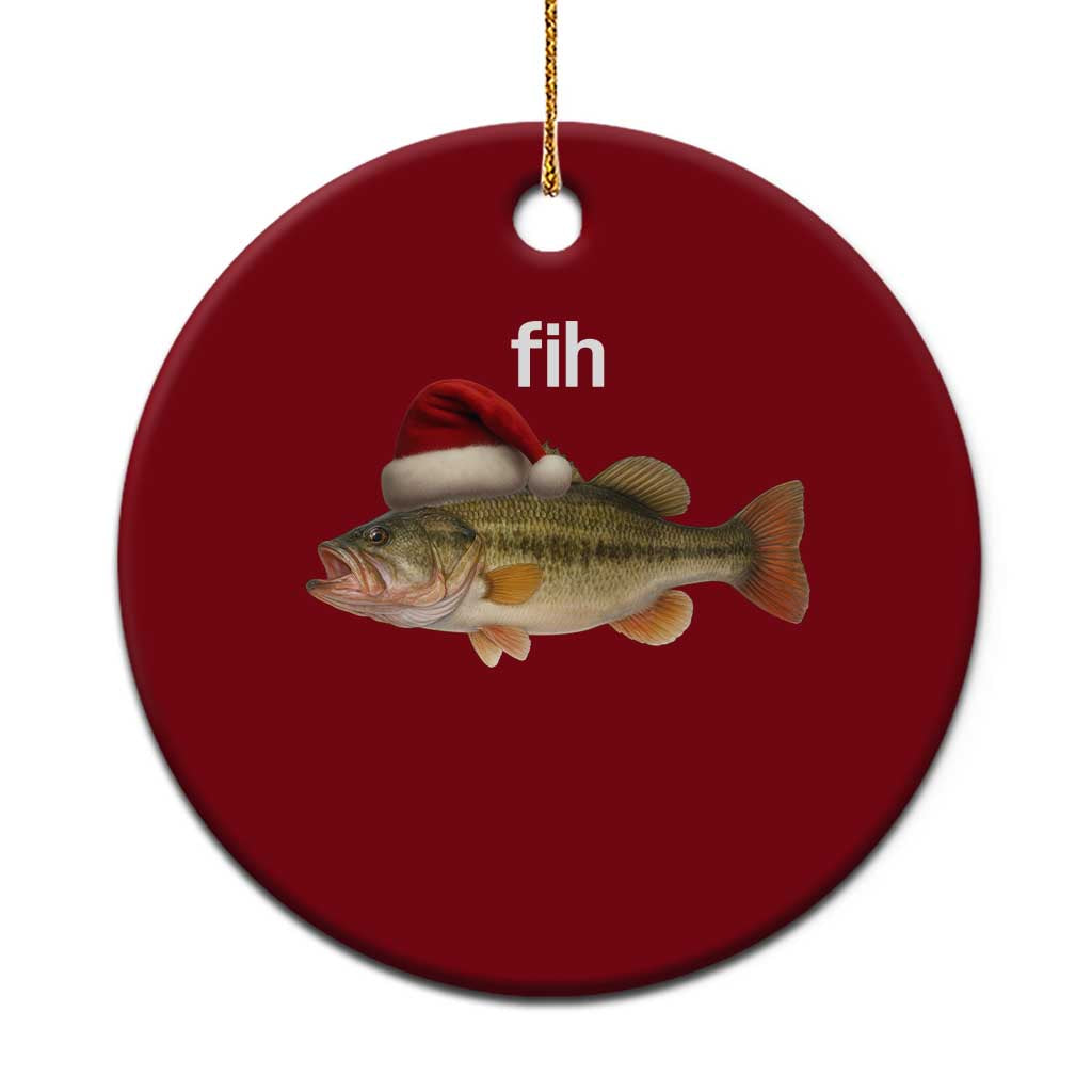 Funny Misspelled Fish Xmas Meme Ceramic Ornament TS14 1pc Red Print Your Wear