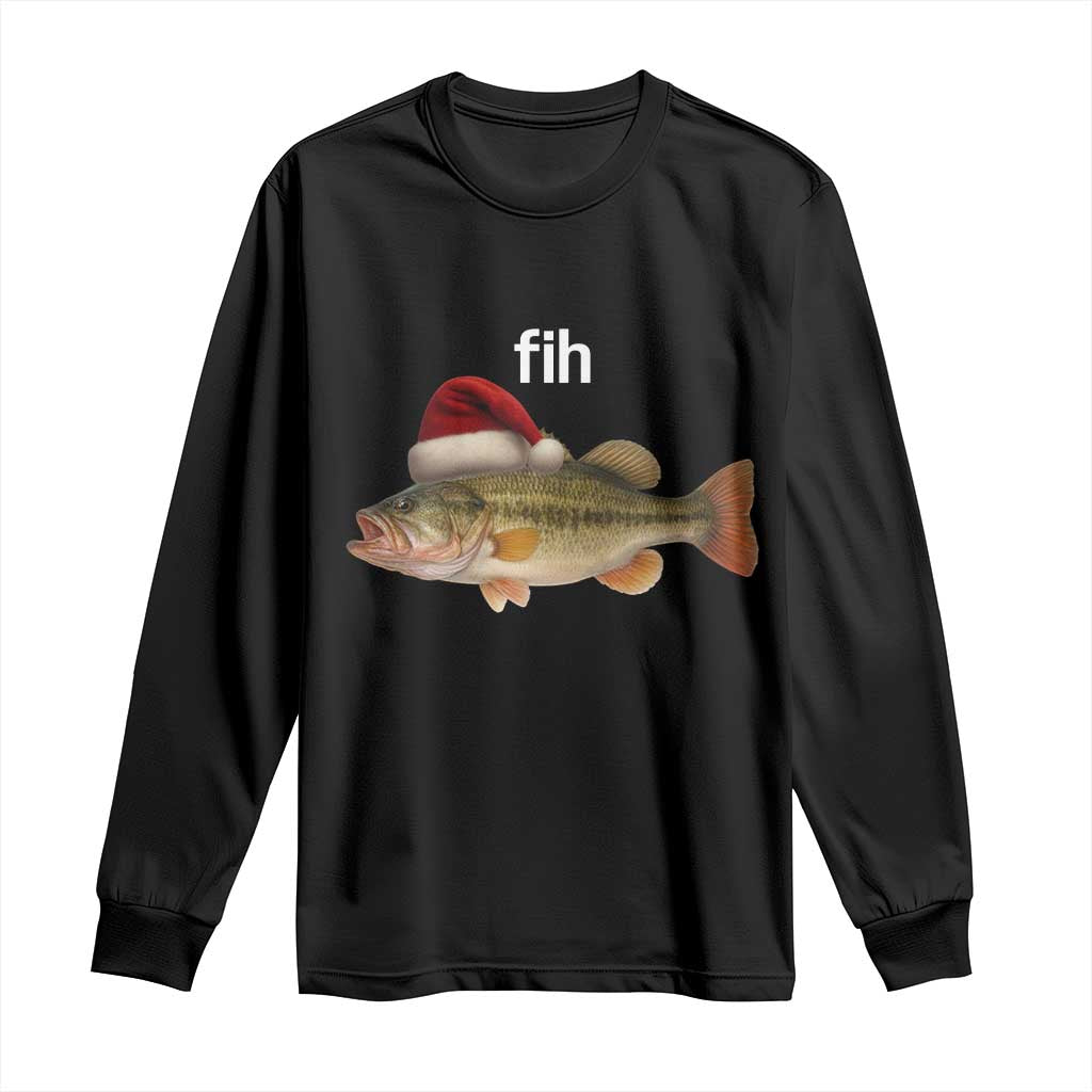 Funny Misspelled Fish Christmas Meme Long Sleeve Shirt TS14 Black Print Your Wear