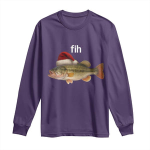 Funny Misspelled Fish Christmas Meme Long Sleeve Shirt TS14 Purple Print Your Wear