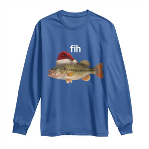 Funny Misspelled Fish Christmas Meme Long Sleeve Shirt TS14 Royal Blue Print Your Wear