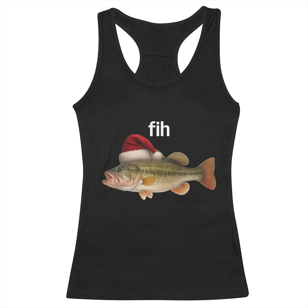 Funny Misspelled Fish Christmas Meme Racerback Tank Top TS14 Black Print Your Wear