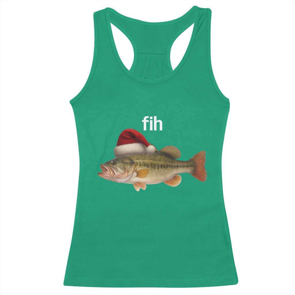Funny Misspelled Fish Christmas Meme Racerback Tank Top TS14 Irish Green Print Your Wear