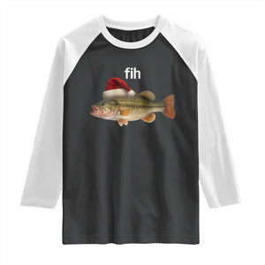 Funny Misspelled Fish Christmas Meme Raglan Shirt - Print Your Wear