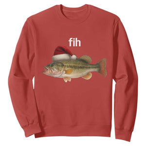 Funny Misspelled Fish Christmas Meme Sweatshirt TS14 Red Print Your Wear