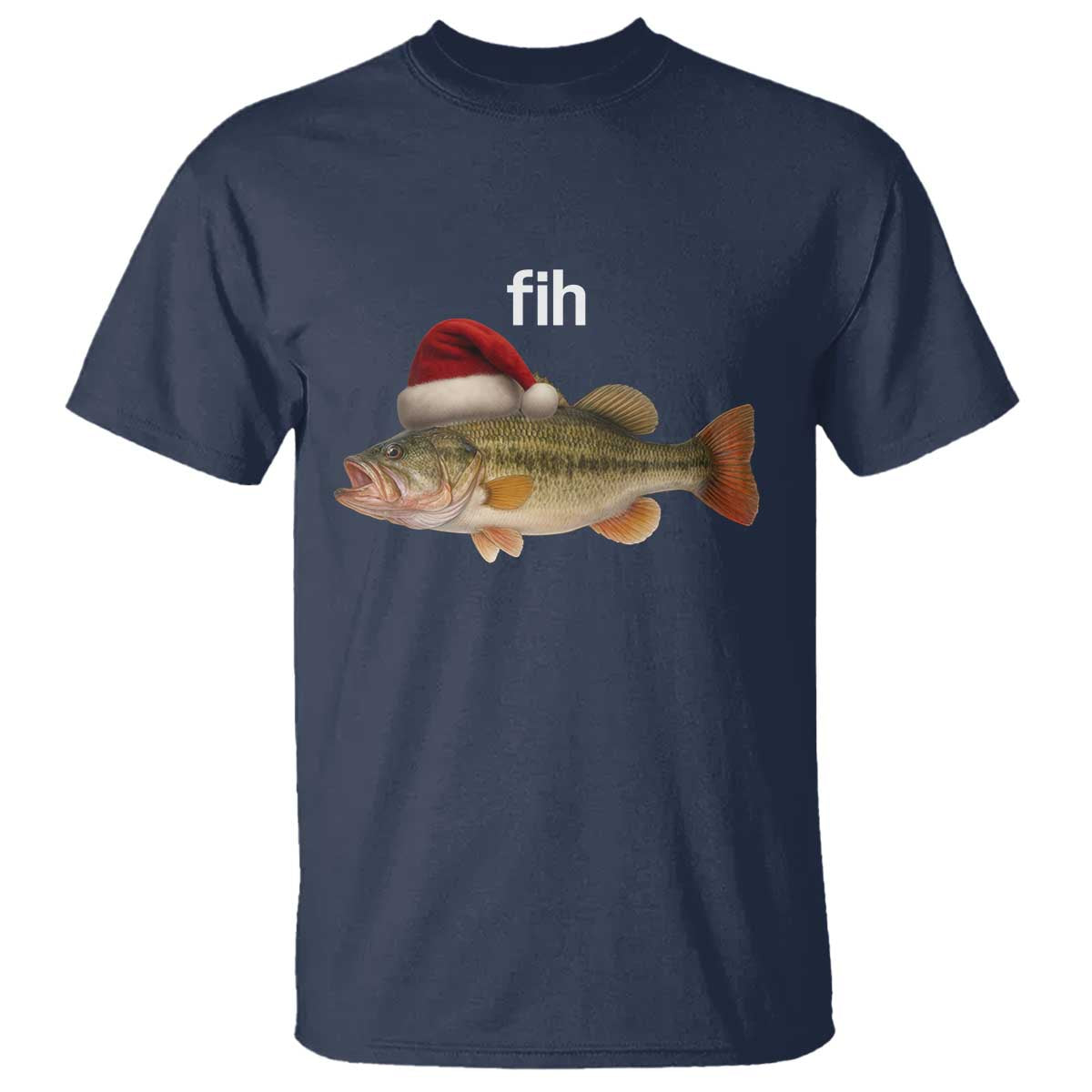 Funny Misspelled Fish Christmas Meme T Shirt TS14 Navy Print Your Wear