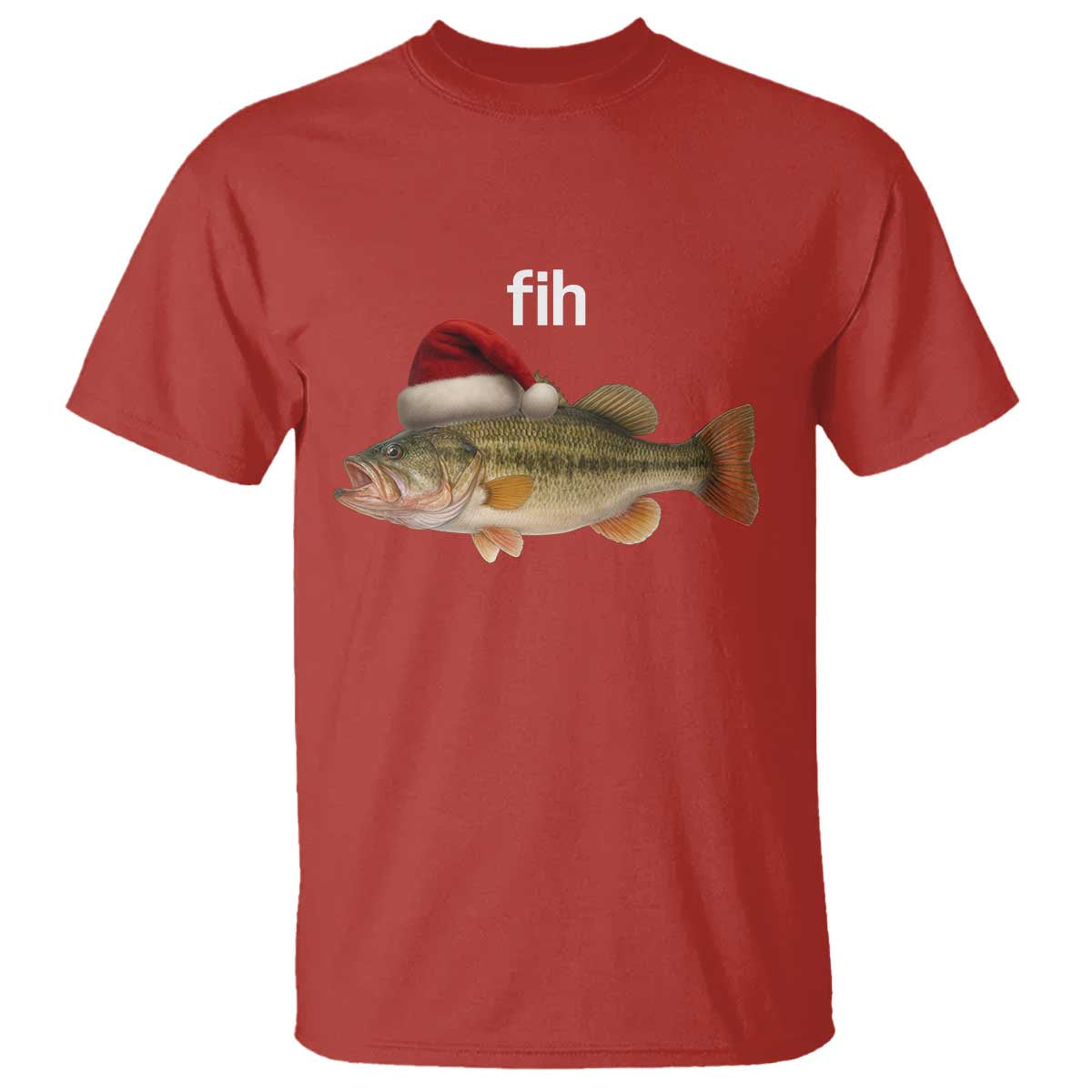 Funny Misspelled Fish Christmas Meme T Shirt TS14 Red Print Your Wear