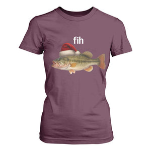 Funny Misspelled Fish Christmas Meme T Shirt For Women TS14 Maroon Print Your Wear