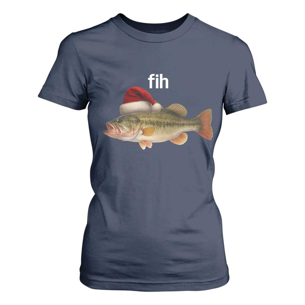 Funny Misspelled Fish Christmas Meme T Shirt For Women TS14 Navy Print Your Wear