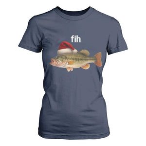 Funny Misspelled Fish Christmas Meme T Shirt For Women TS14 Navy Print Your Wear