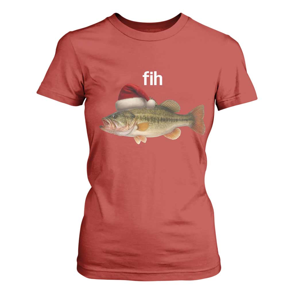 Funny Misspelled Fish Christmas Meme T Shirt For Women TS14 Red Print Your Wear