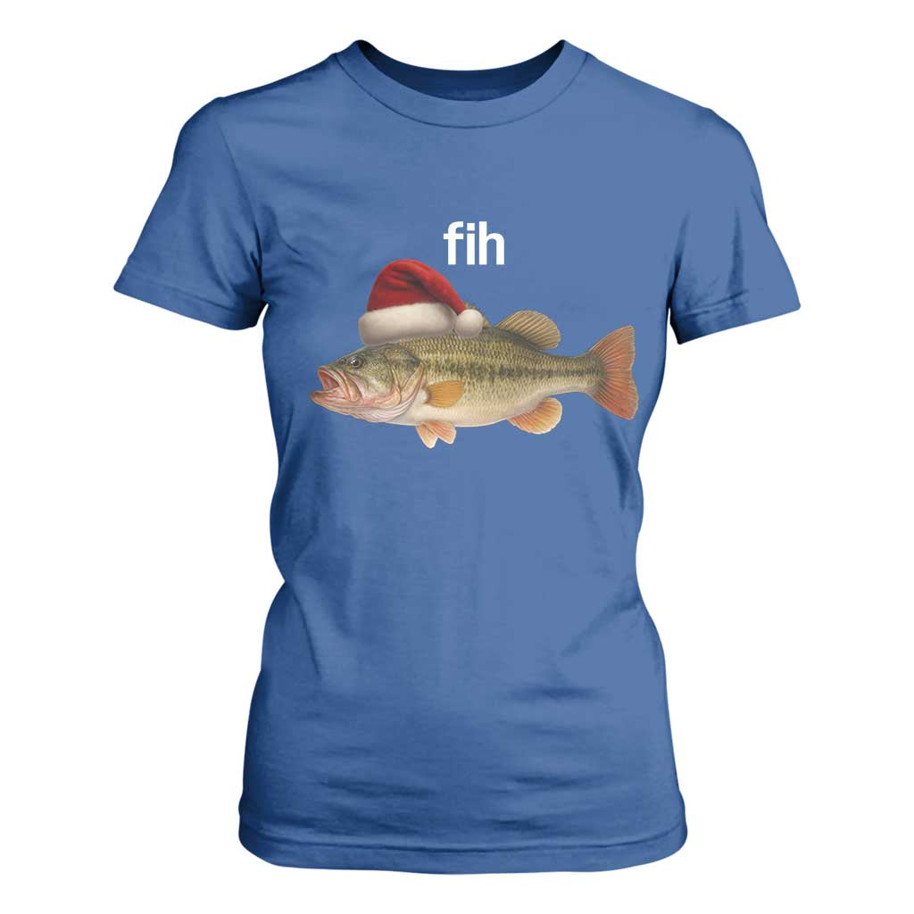Funny Misspelled Fish Christmas Meme T Shirt For Women TS14 Royal Blue Print Your Wear