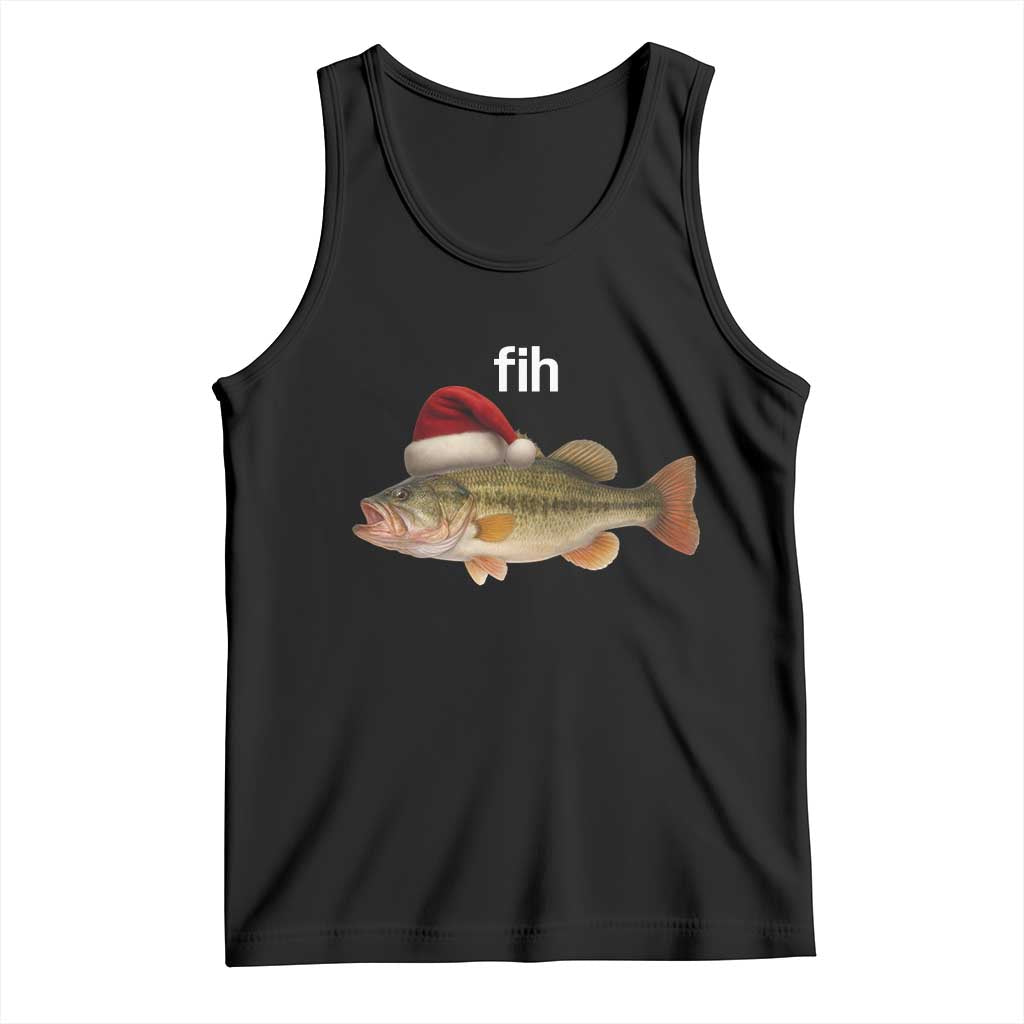 Funny Misspelled Fish Christmas Meme Tank Top TS14 Black Print Your Wear