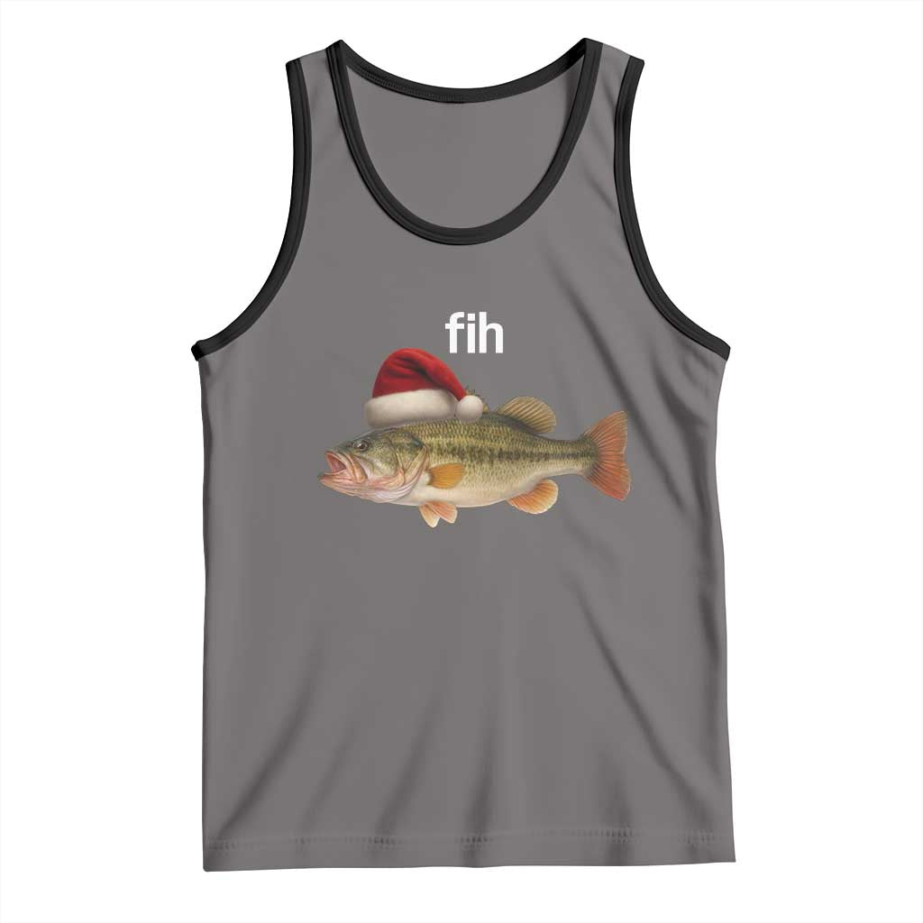 Funny Misspelled Fish Christmas Meme Tank Top TS14 Deep Heather Black Print Your Wear