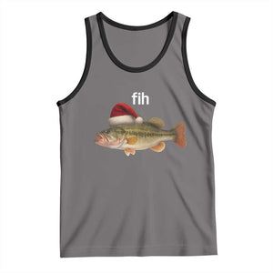 Funny Misspelled Fish Christmas Meme Tank Top TS14 Deep Heather Black Print Your Wear