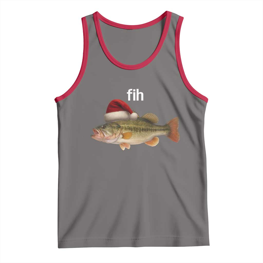 Funny Misspelled Fish Christmas Meme Tank Top TS14 Deep Heather Red Print Your Wear