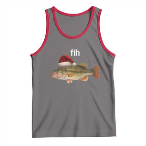 Funny Misspelled Fish Christmas Meme Tank Top TS14 Deep Heather Red Print Your Wear