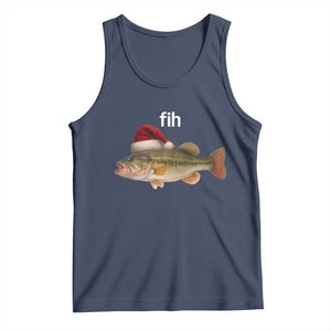Funny Misspelled Fish Christmas Meme Tank Top TS14 Navy Print Your Wear
