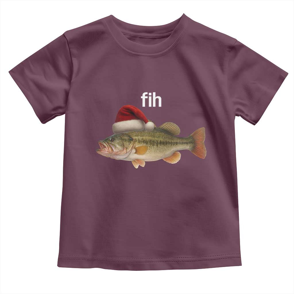 Funny Misspelled Fish Christmas Meme Toddler T Shirt TS14 Maroon Print Your Wear
