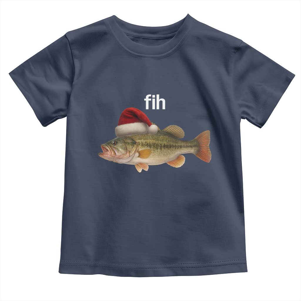 Funny Misspelled Fish Christmas Meme Toddler T Shirt TS14 Navy Print Your Wear