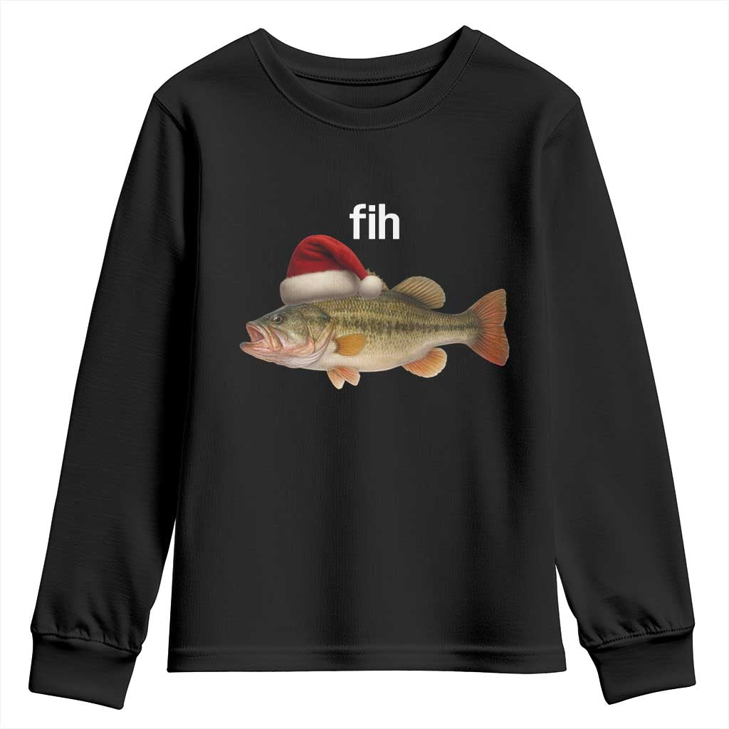 Funny Misspelled Fish Christmas Meme Youth Sweatshirt TS14 Black Print Your Wear
