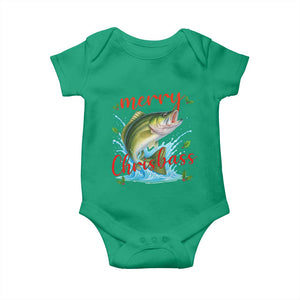 Bass Fish Christmas Baby Onesie Merry Chrisbass TS14 Irish Green Print Your Wear
